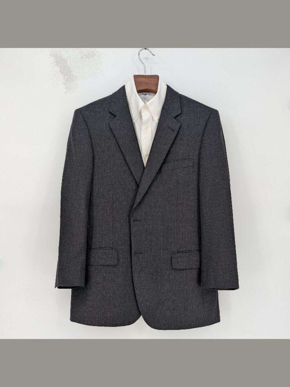🧥 Jos A Bank Signature 100% Wool Blazer Charcoal Gray 44R Classic